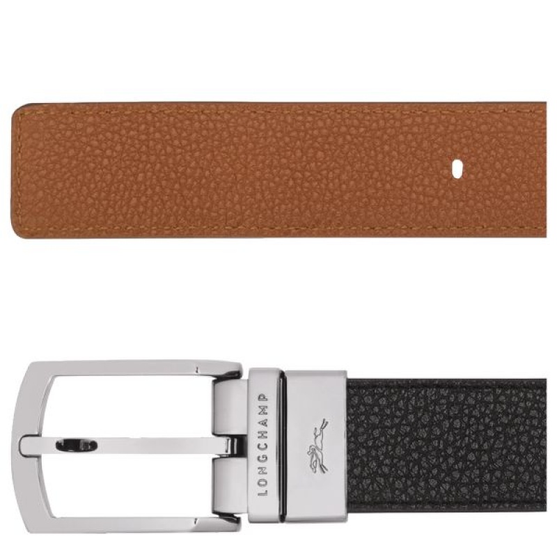 Black Longchamp Le Foulonne Men's Belts | 84932-CSYD