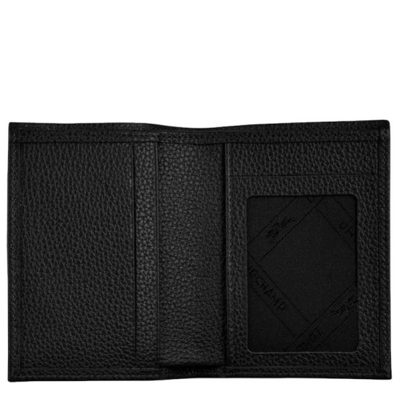 Black Longchamp Le Foulonne Men's Cardholders | 49326-SEFA