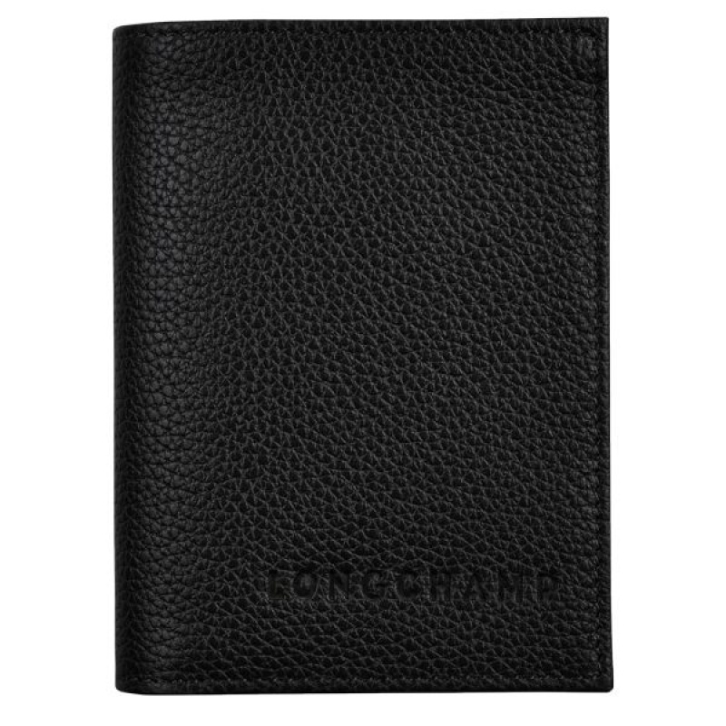 Black Longchamp Le Foulonne Men's Cardholders | 49326-SEFA