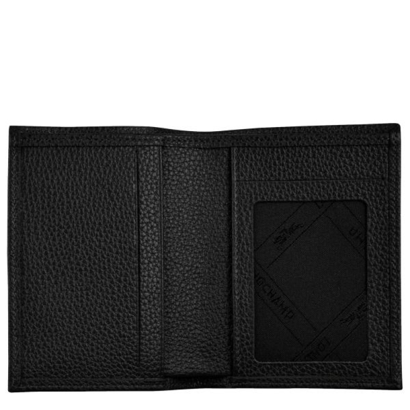 Black Longchamp Le Foulonne Men's Cardholders | 49326-SEFA