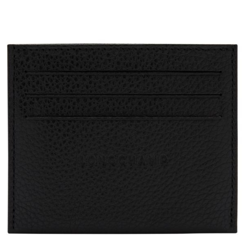 Black Longchamp Le Foulonne Men's Cardholders | 21647-XFZG