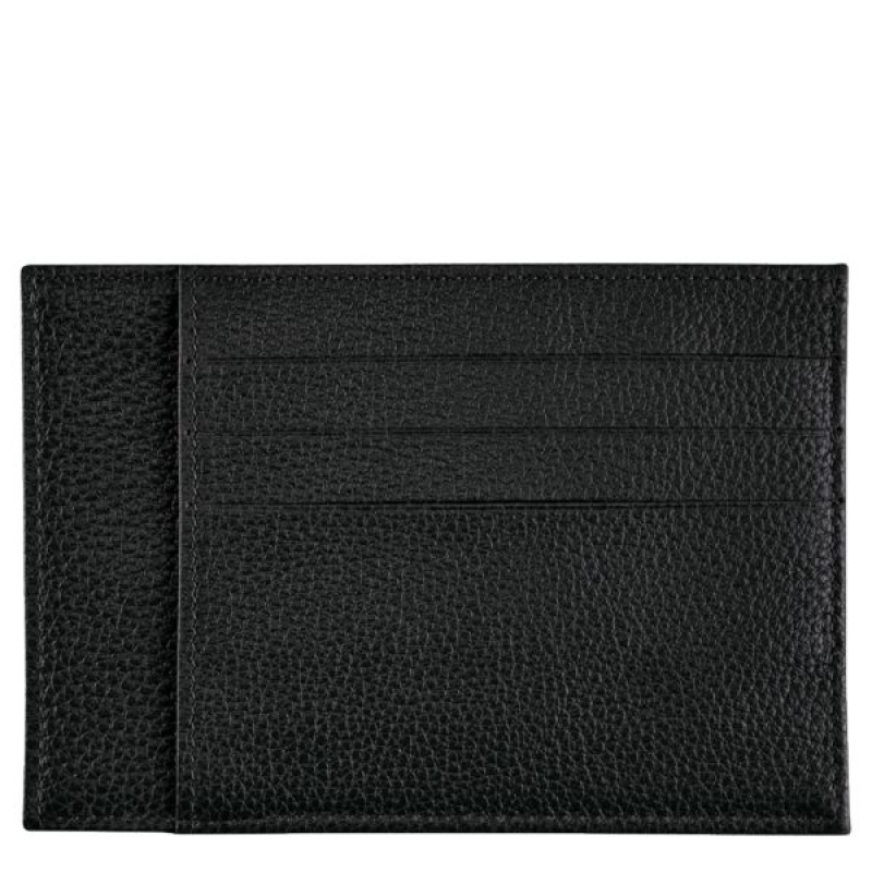 Black Longchamp Le Foulonne Men's Cardholders | 54361-HWCZ