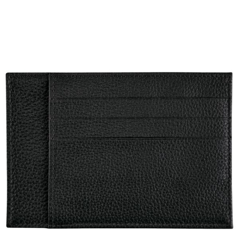 Black Longchamp Le Foulonne Men's Cardholders | 54361-HWCZ