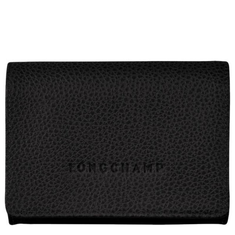 Black Longchamp Le Foulonne Men\'s Coin Purses | 23518-TPFL