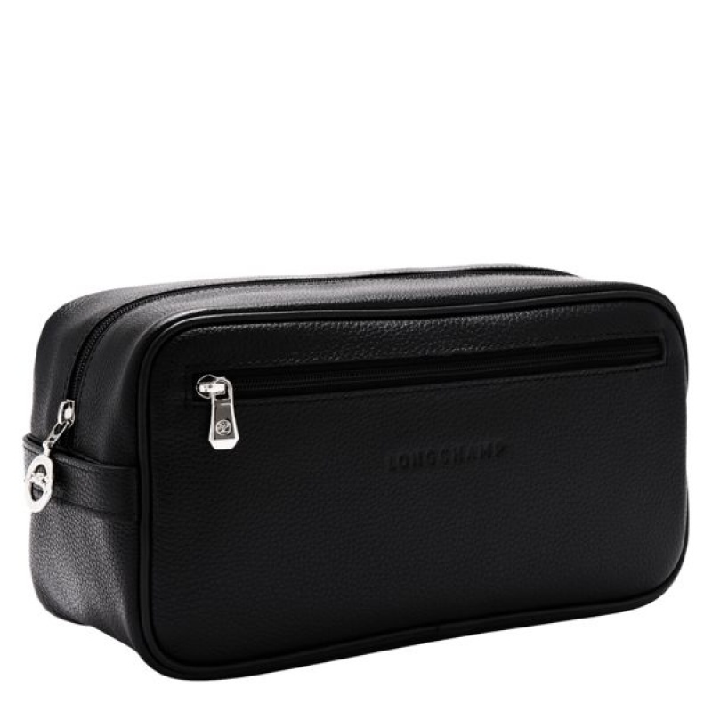 Black Longchamp Le Foulonne Men's Toiletry Bags | 61034-LACV