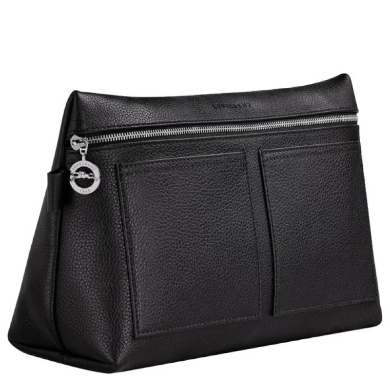 Black Longchamp Le Foulonne Men's Toiletry Bags | 54813-NZJF