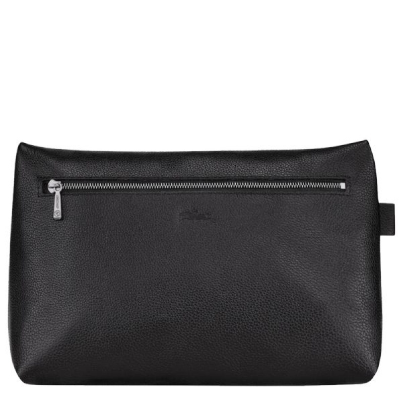 Black Longchamp Le Foulonne Men's Toiletry Bags | 54813-NZJF