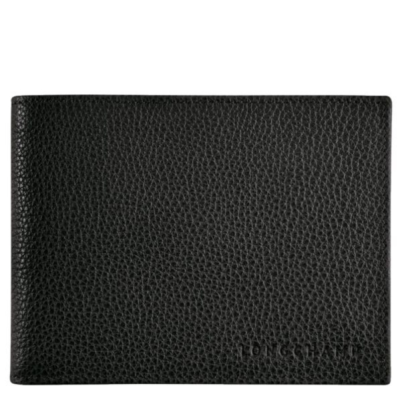 Black Longchamp Le Foulonne Men\'s Wallets | 48635-YHWA