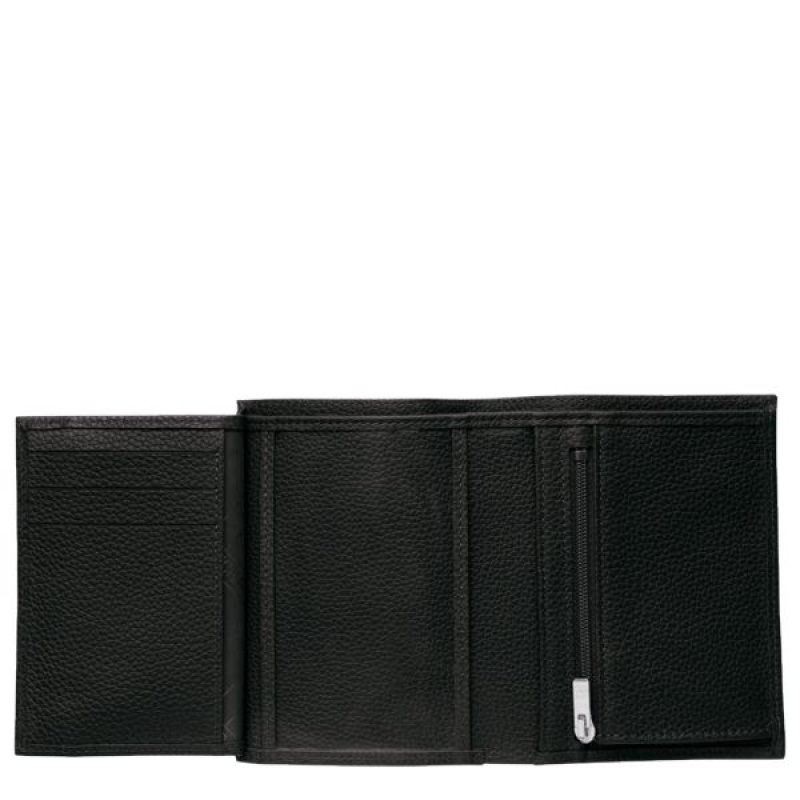 Black Longchamp Le Foulonne Men's Wallets | 30274-GZEX