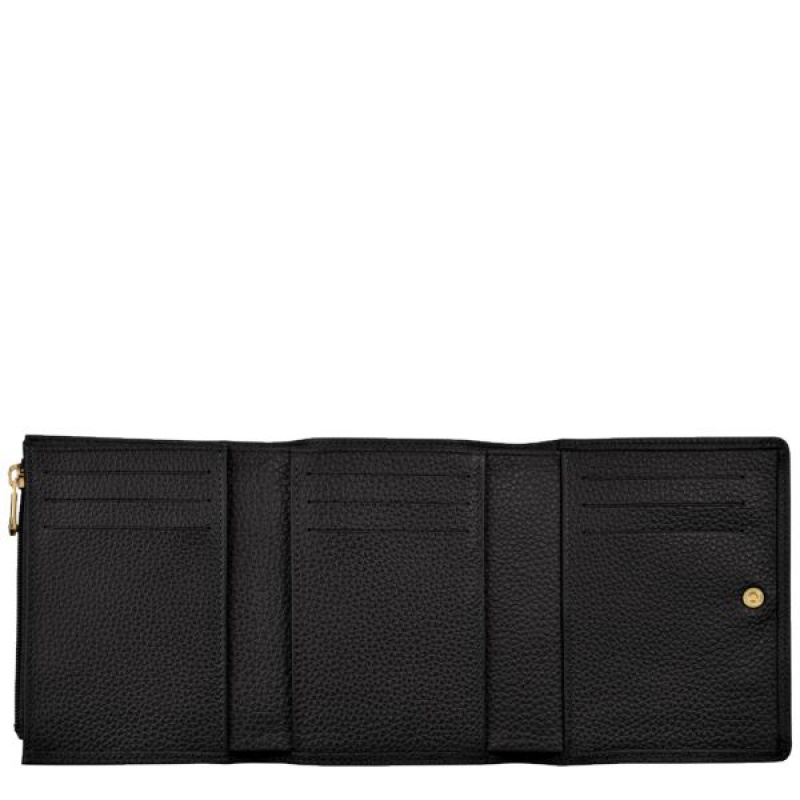 Black Longchamp Le Foulonne Men's Wallets | 47258-BAVI