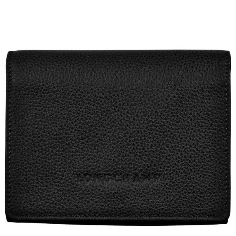 Black Longchamp Le Foulonne Men's Wallets | 47258-BAVI