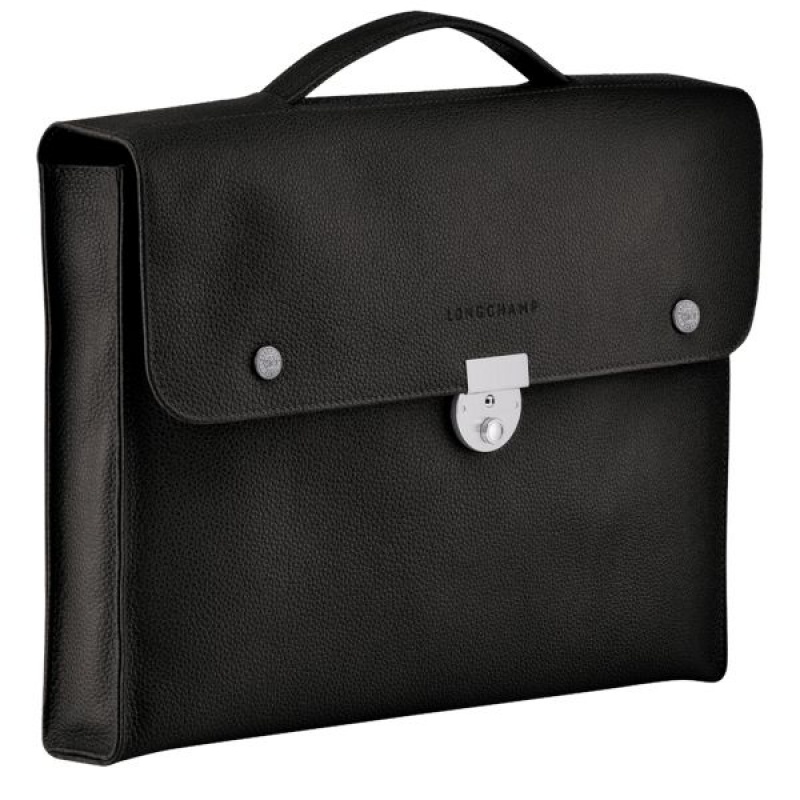 Black Longchamp Le Foulonne S Men's Briefcase | 19354-ABOI