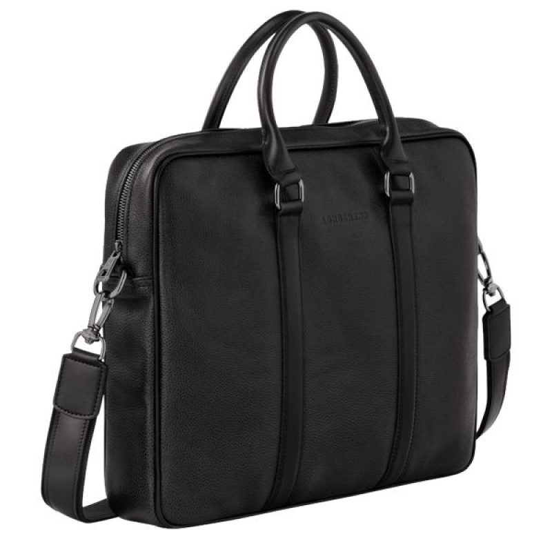 Black Longchamp Le Foulonne S Men's Briefcase | 10463-QHJG