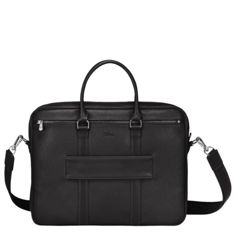 Black Longchamp Le Foulonne S Men's Briefcase | 10463-QHJG