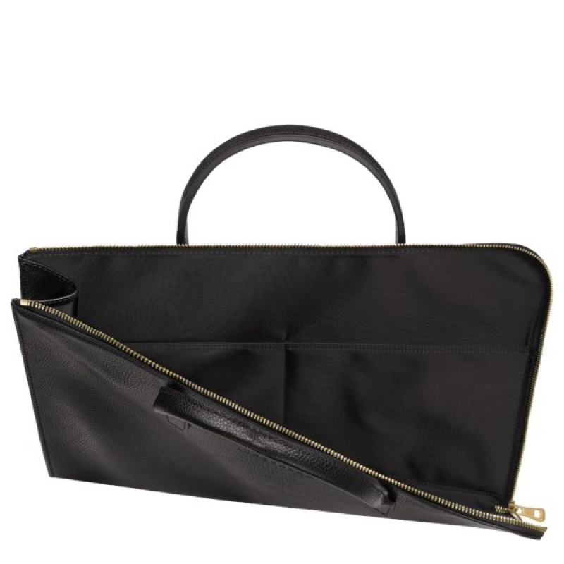 Black Longchamp Le Foulonne S Men's Briefcase | 24356-AUQE