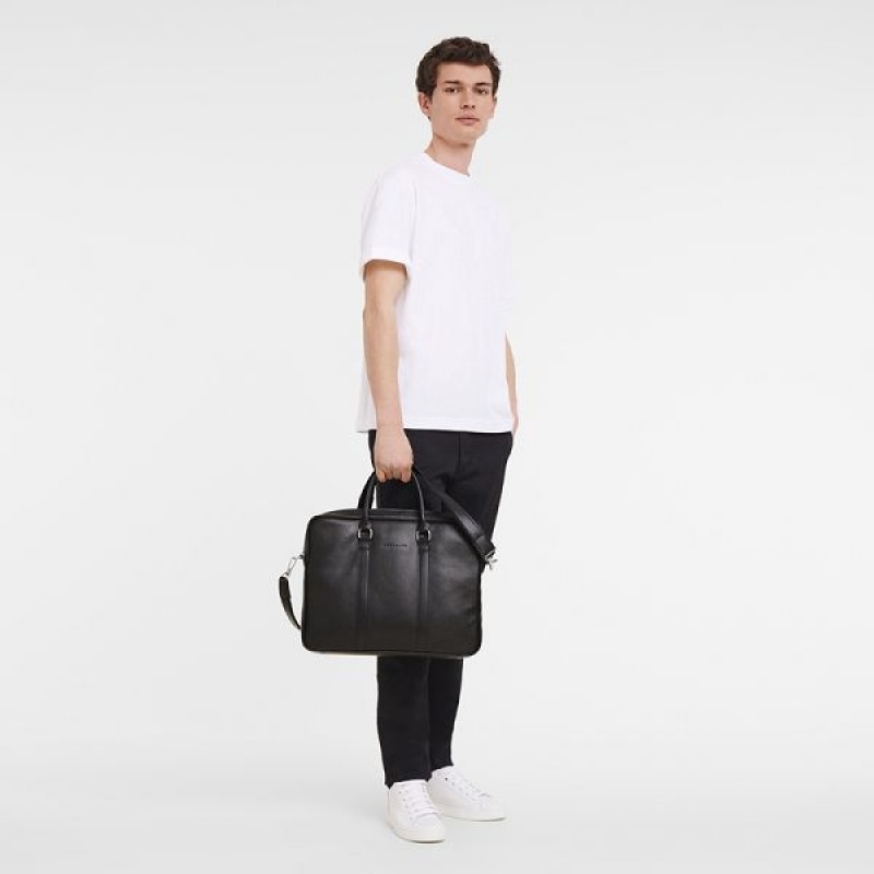 Black Longchamp Le Foulonne S Men's Briefcase | 09417-BPYQ