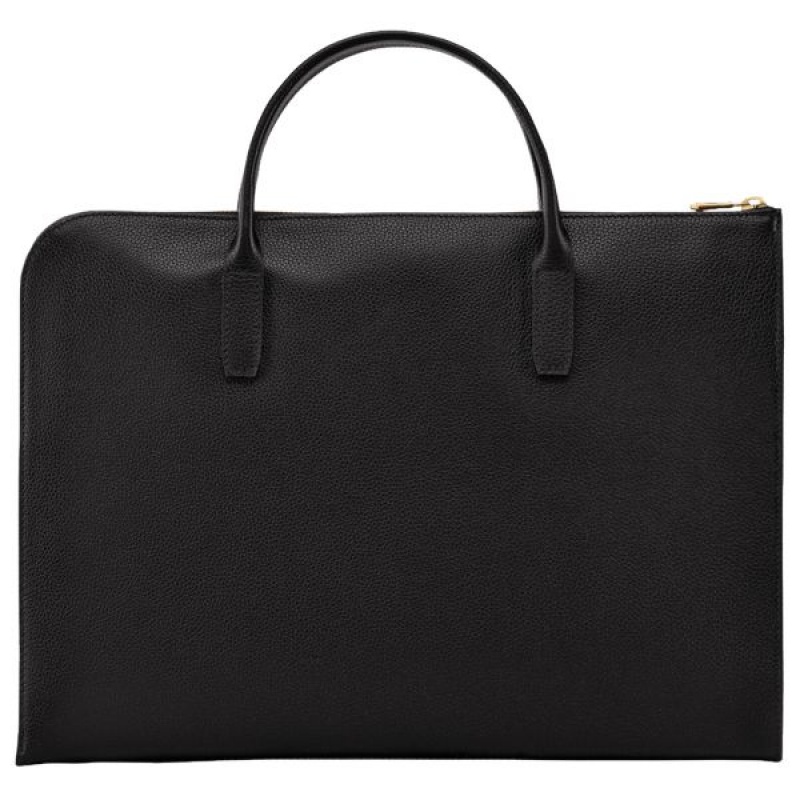 Black Longchamp Le Foulonne S Women's Briefcase | 46209-LWAE