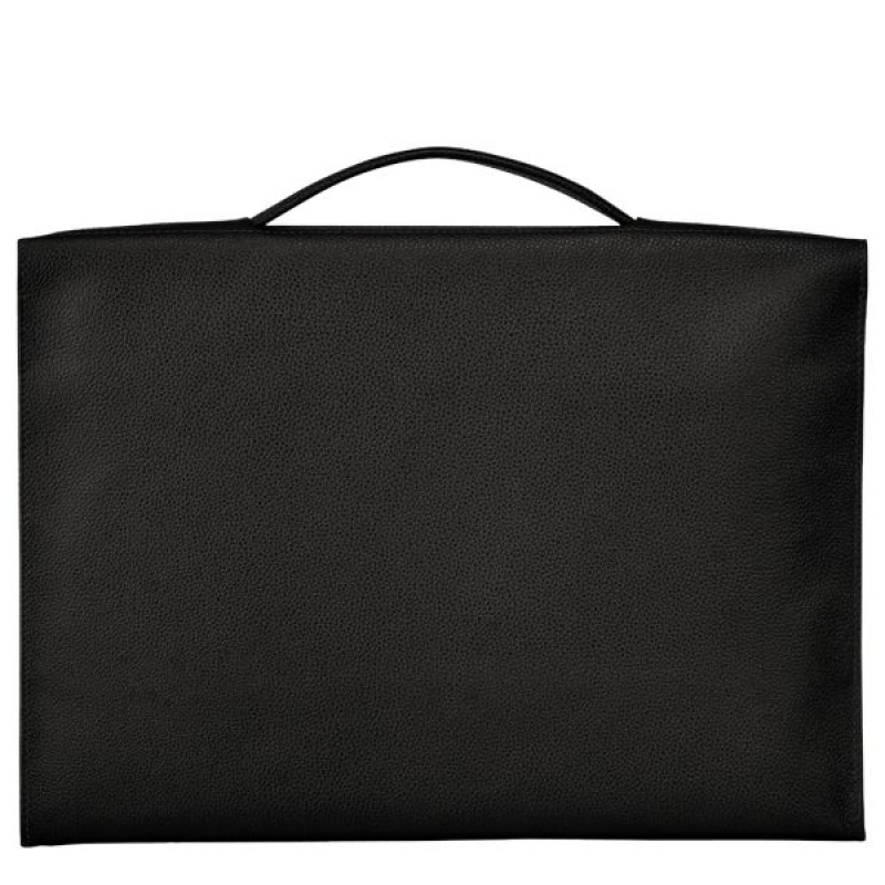 Black Longchamp Le Foulonne S Women's Briefcase | 27314-PWDX