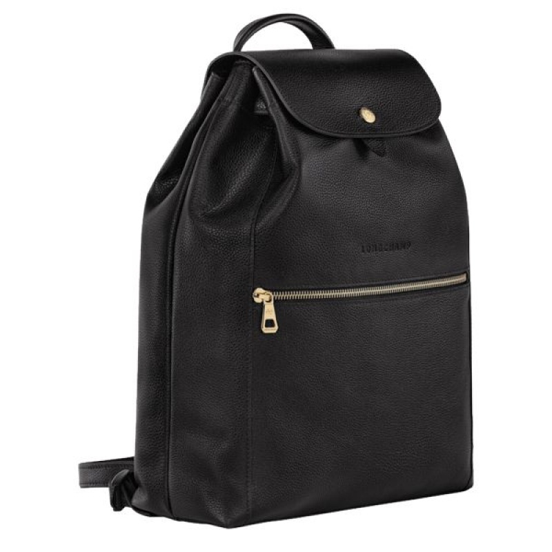 Black Longchamp Le Foulonne Women's Backpacks | 04318-FJRN