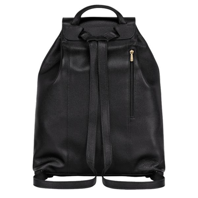 Black Longchamp Le Foulonne Women's Backpacks | 04318-FJRN