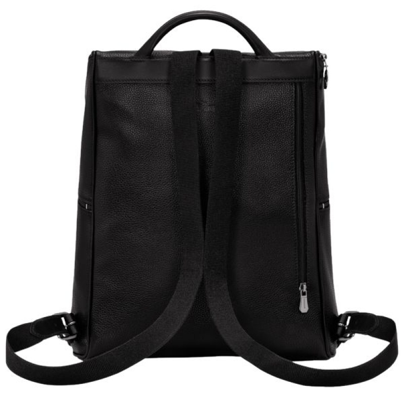 Black Longchamp Le Foulonne Women's Backpacks | 98742-ELWB