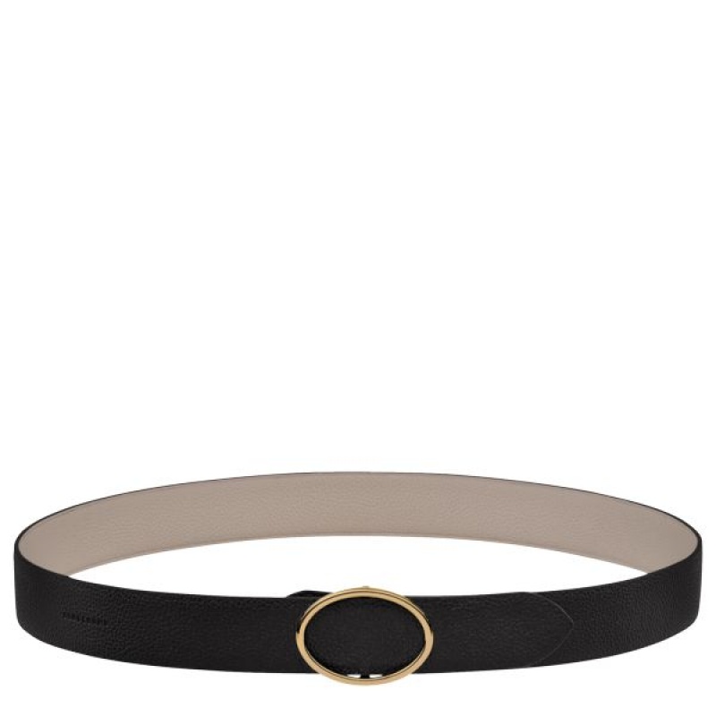 Black Longchamp Le Foulonne Women's Belts | 79642-UKNZ