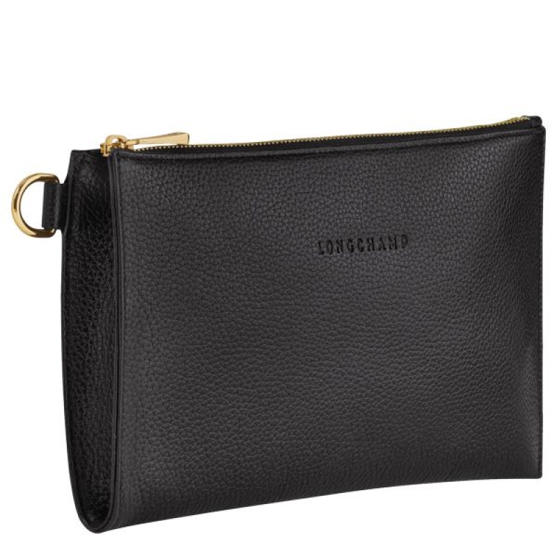 Black Longchamp Le Foulonne Women's Pouches | 63402-SBIV