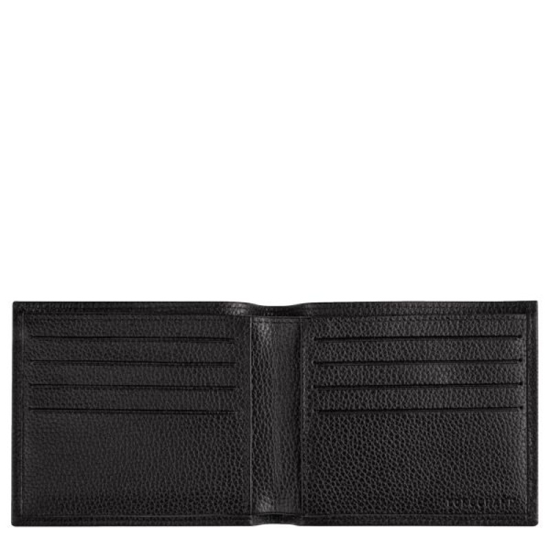 Black Longchamp Le Foulonne Women's Wallets | 36109-YBWT