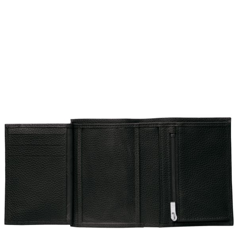 Black Longchamp Le Foulonne Women's Wallets | 04973-KDOL