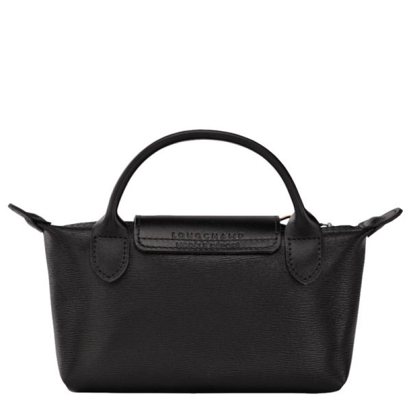 Black Longchamp Le Pliage City With Handle Women's Pouches | 46928-RCJI