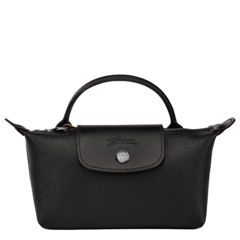 Black Longchamp Le Pliage City With Handle Women\'s Pouches | 46928-RCJI