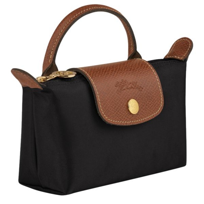 Black Longchamp Le Pliage Original With Handle Women's Pouches | 48371-UJGI