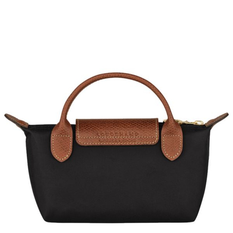 Black Longchamp Le Pliage Original With Handle Women's Pouches | 48371-UJGI