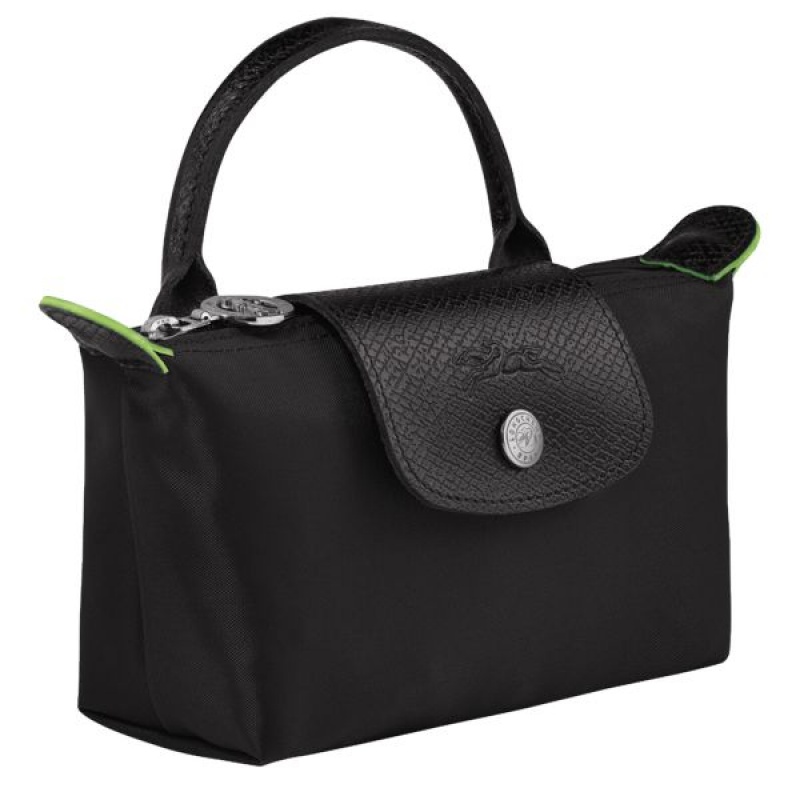 Black Longchamp Le Pliage With Handle Men's Pouches | 84135-DWOZ