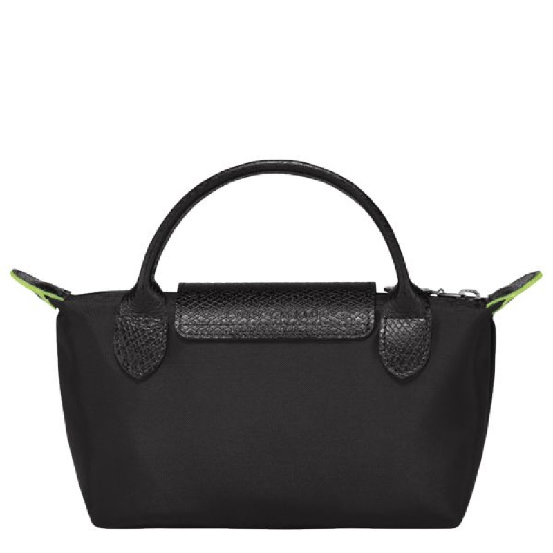 Black Longchamp Le Pliage With Handle Women's Pouches | 36274-KRSI