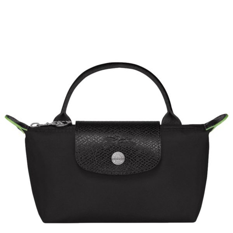 Black Longchamp Le Pliage With Handle Women\'s Pouches | 36274-KRSI