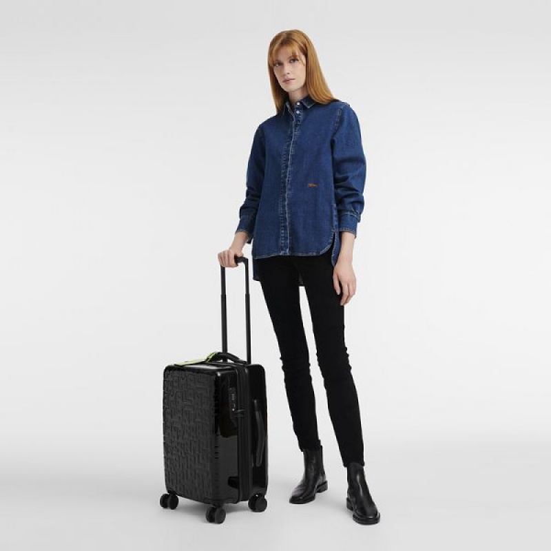 Black Longchamp Lgp Travel M Women's Suitcases | 75083-WZNB