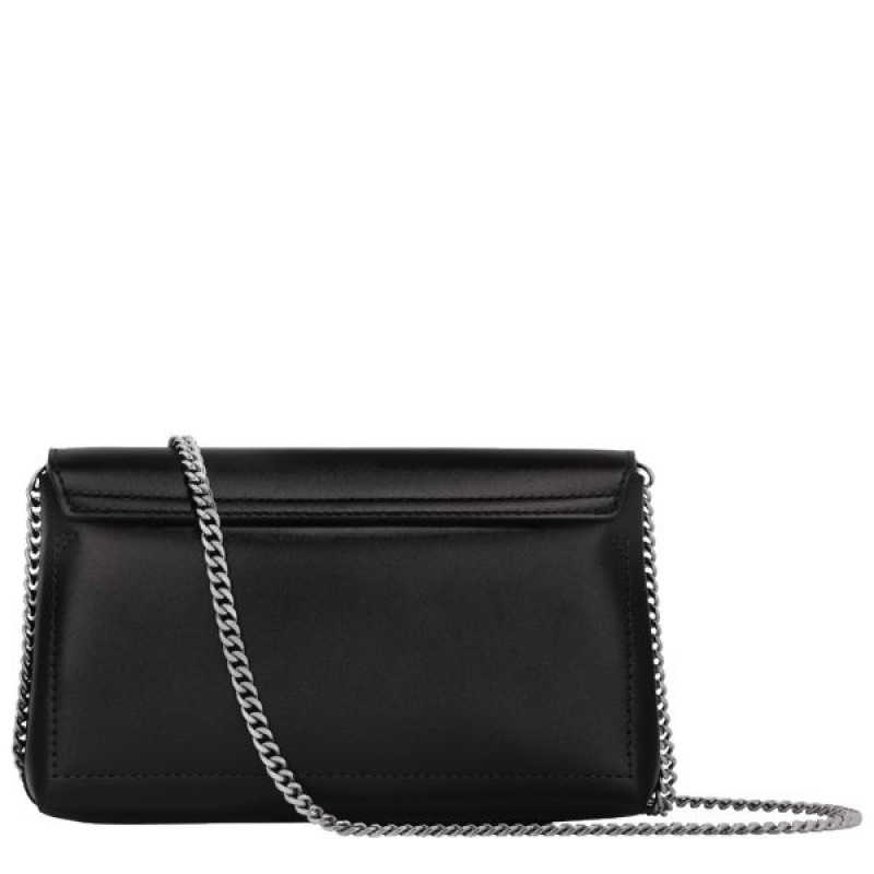 Black Longchamp Roseau Clutch Women's Crossbody Bags | 72516-JVMY