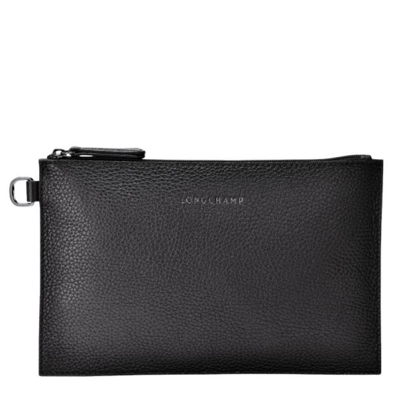 Black Longchamp Roseau Essential Women\'s Pouches | 40865-OTBV