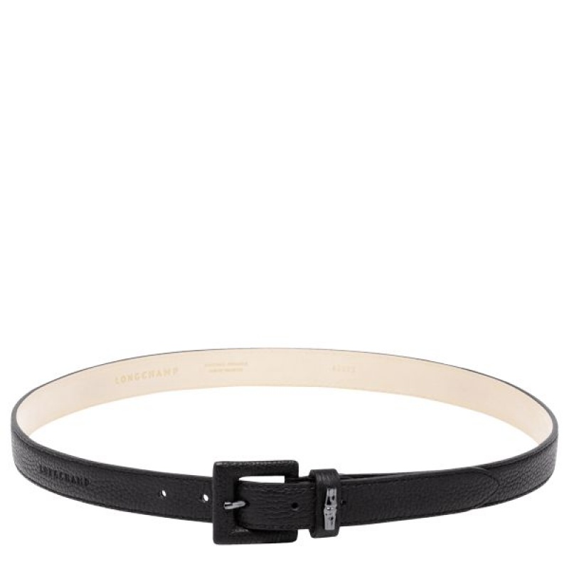 Black Longchamp Roseau Essential Women's Belts | 07684-GTPR