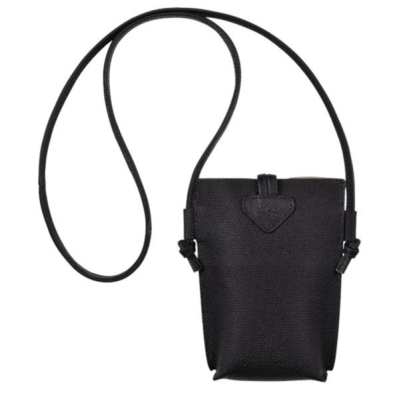 Black Longchamp Roseau With Lace Men's Phone Case | 23017-KAGY