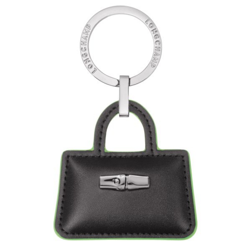 Black Longchamp Roseau Women's Key Rings | 46327-UHOT