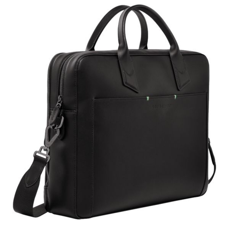 Black Longchamp Sur Seine M Men's Briefcase | 16587-EBNK