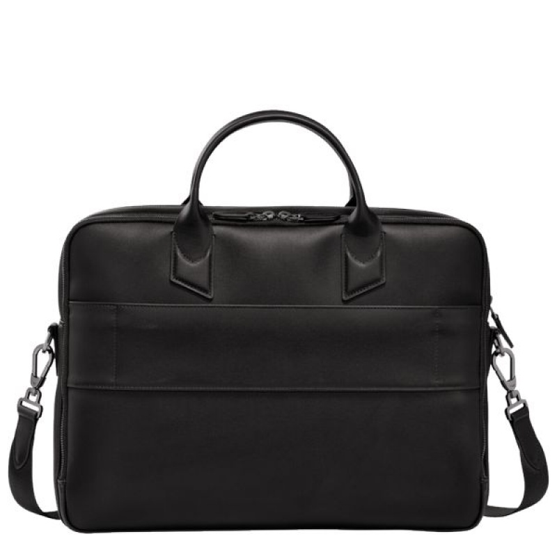 Black Longchamp Sur Seine M Men's Briefcase | 16587-EBNK