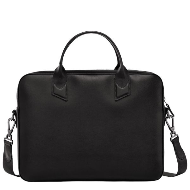 Black Longchamp Sur Seine Men's Briefcase | 83095-VJLA