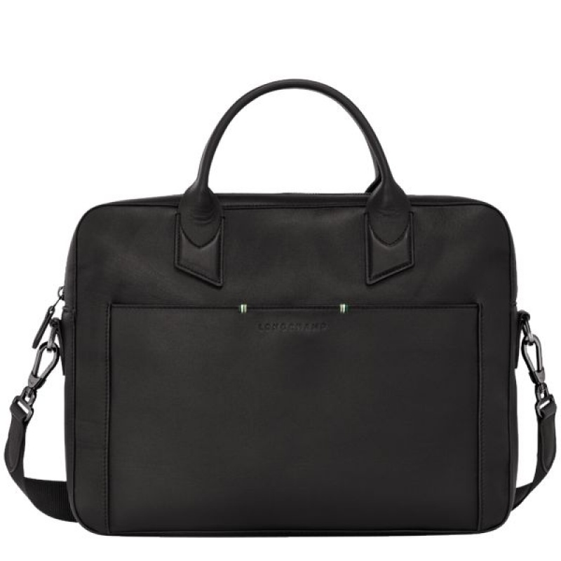 Black Longchamp Sur Seine Men\'s Briefcase | 83095-VJLA