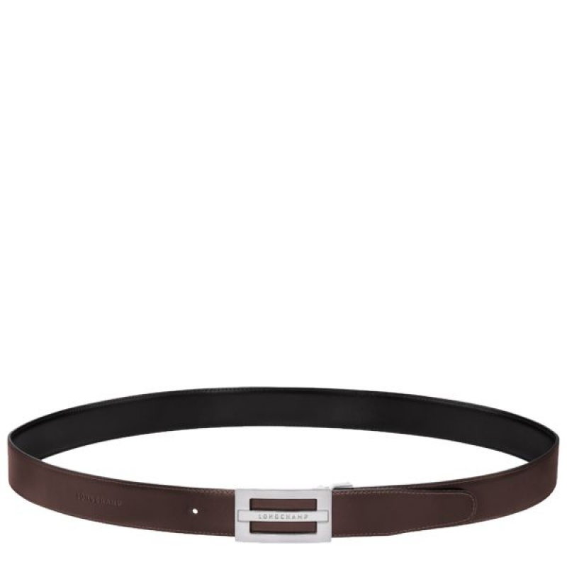 Black / Beige Longchamp Delta Box Men's Belts | 74086-SQHL