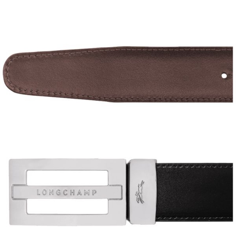 Black / Beige Longchamp Delta Box Men's Belts | 74086-SQHL