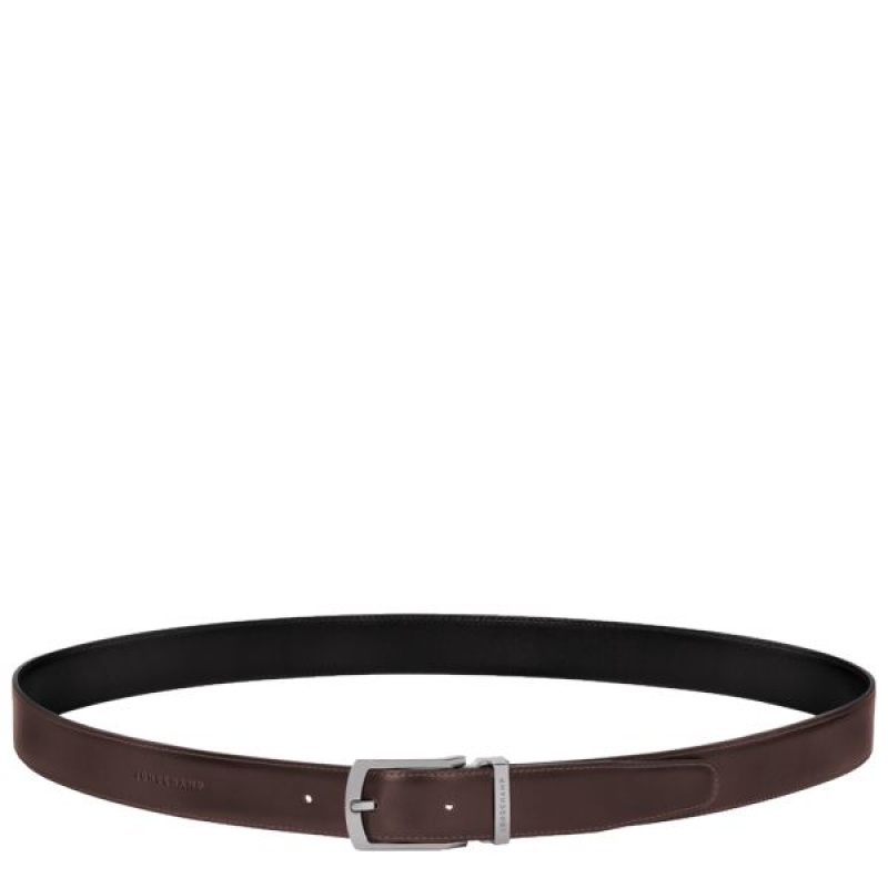 Black / Beige Longchamp Delta Box Men's Belts | 58341-LEIB