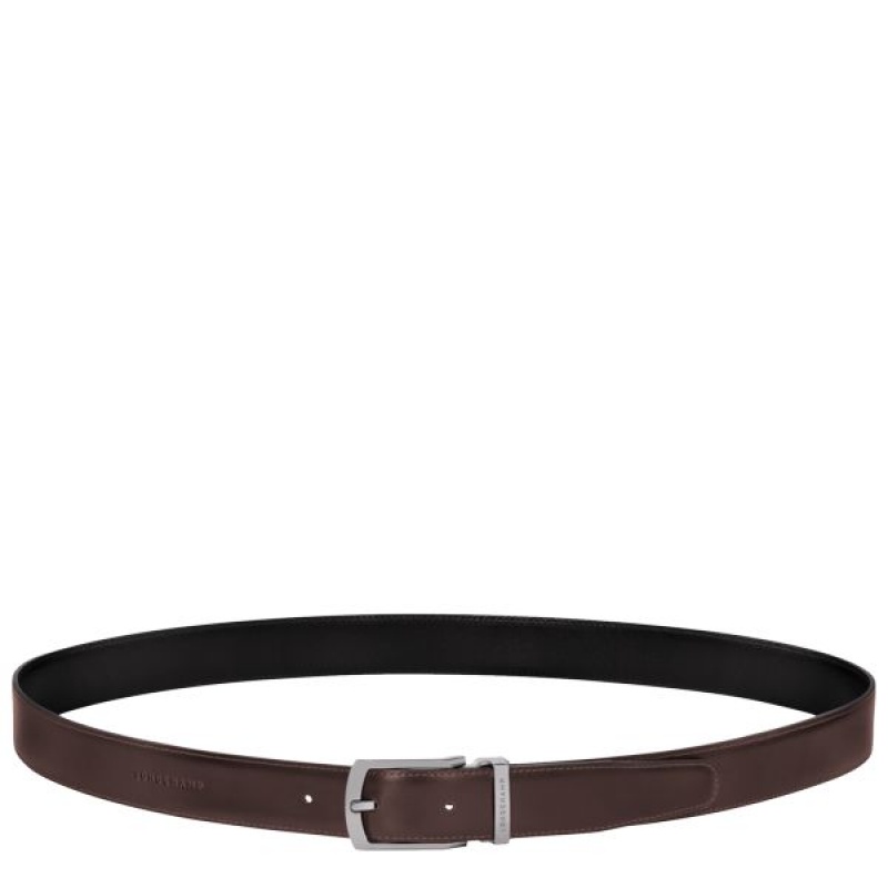 Black / Beige Longchamp Delta Box Men's Belts | 58341-LEIB